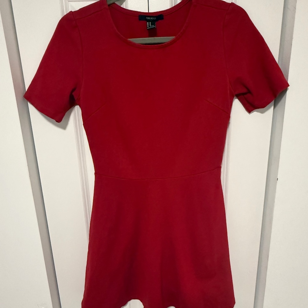 Forever 21 Red Fit & Flare Mini Dress